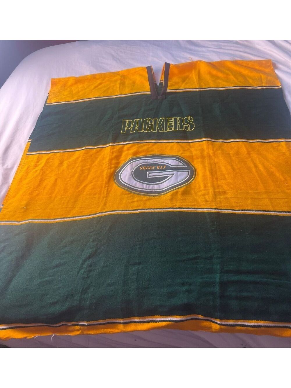 Green Bay Packers Vintage Pullover Knit Poncho 1980s
